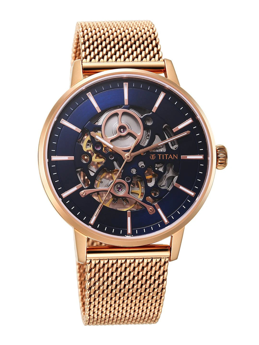 Titan Slimline Mechanical With Midnight Blue Dial Watch - NT90159WM01