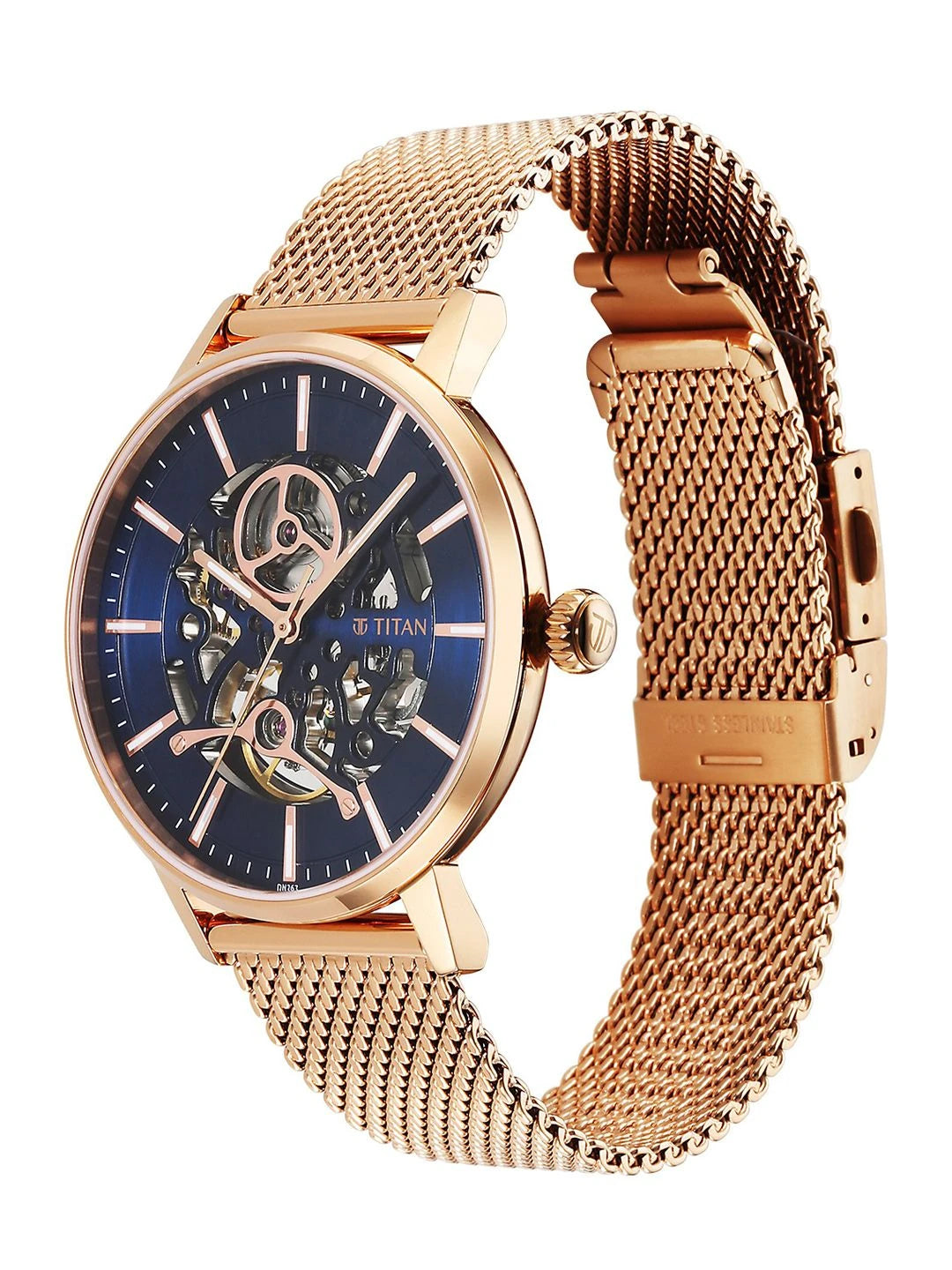 Titan Slimline Mechanical With Midnight Blue Dial Watch - NT90159WM01