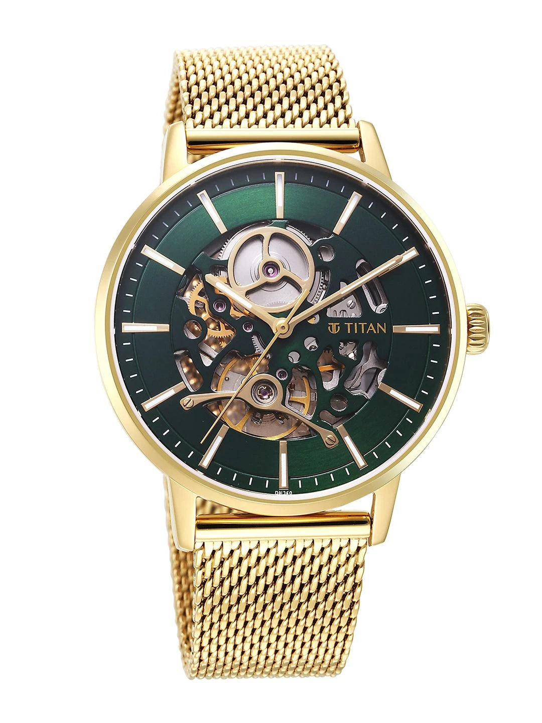 Titan Mechanical Slimline Automatic With Green Dial Watch - NT90159YM01