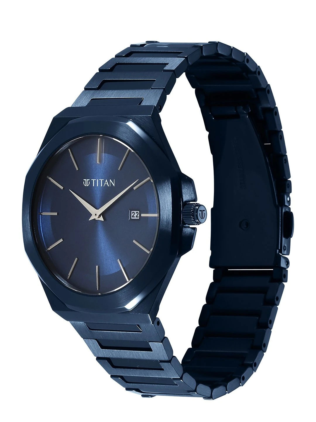 Titan Classic Slim Quartz Analog With Blue Dial Watch - NT90167QM01