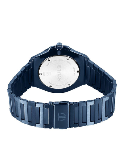 Titan Classic Slim Quartz Analog With Blue Dial Watch - NT90167QM01