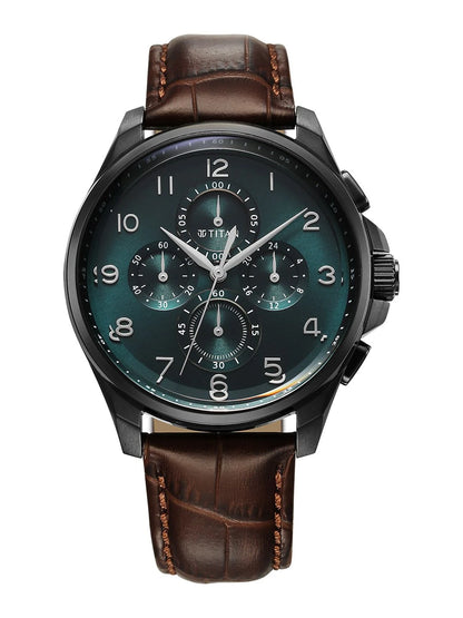 Titan Classic Chronograph Analog With Teal Green Dial Watch - NT90169NL01