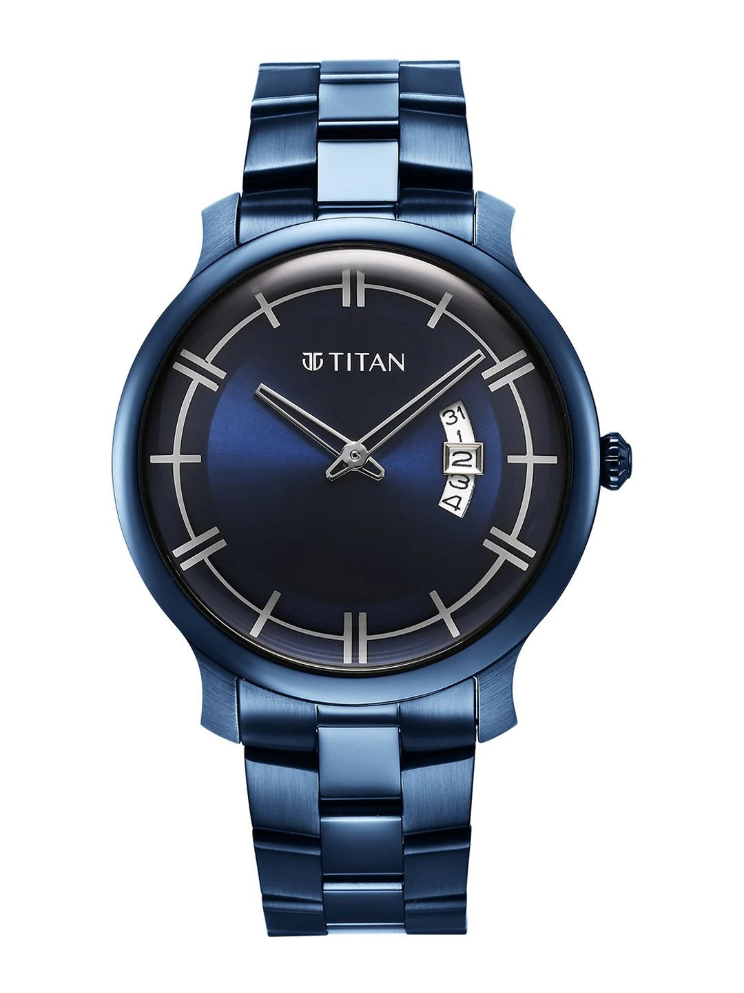 Titan Classic Quartz Analog With Blue Dial Watch - NT90170QM01