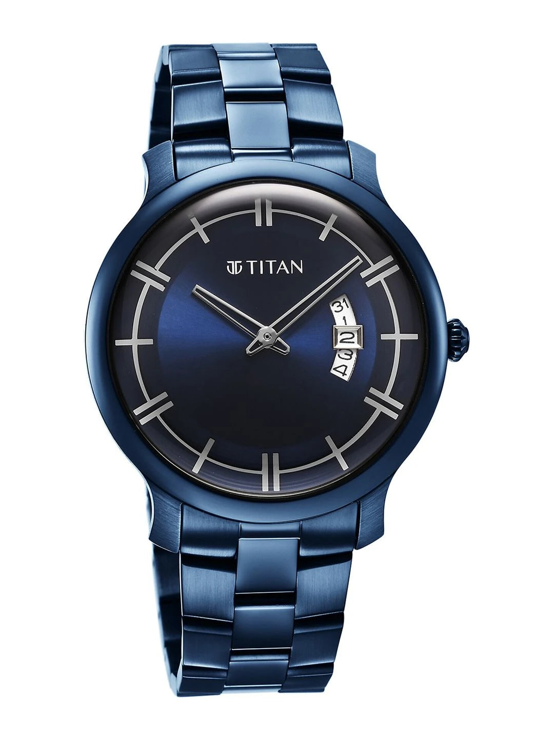 Titan Classic Quartz Analog With Blue Dial Watch - NT90170QM01