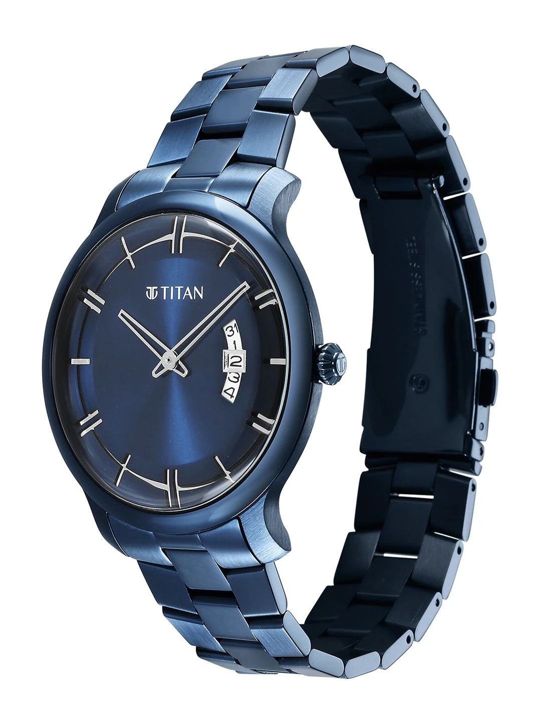 Titan Classic Quartz Analog With Blue Dial Watch - NT90170QM01