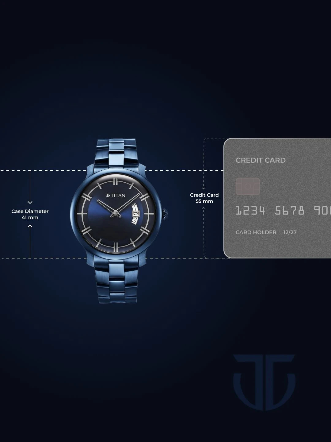 Titan Classic Quartz Analog With Blue Dial Watch - NT90170QM01