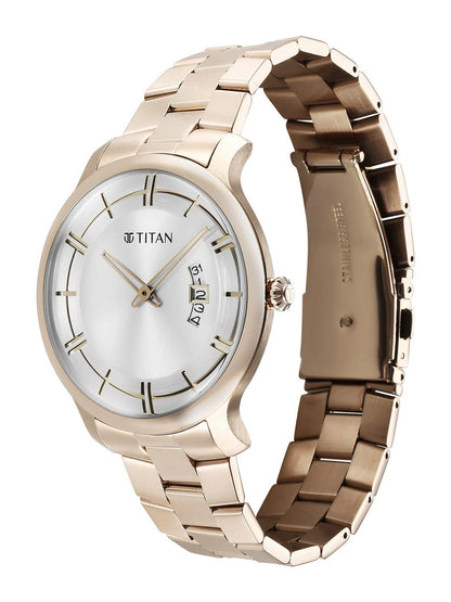 Titan Classic Distincta Quartz Analog With Silver Dial Watch - NT90170WM01