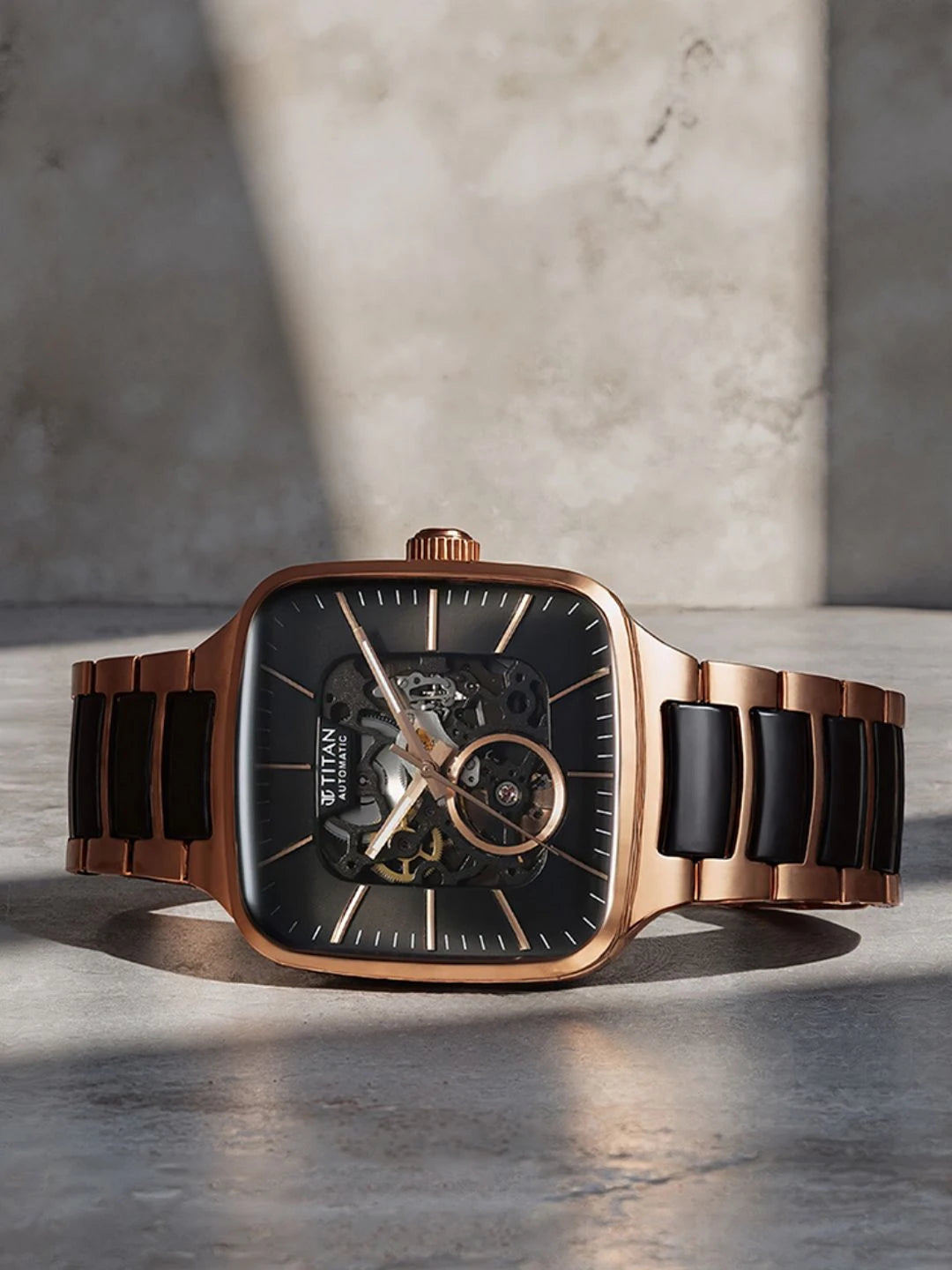 Titan Ceramic Fusion Automatic With Black Dial Watch - NT90175KD03