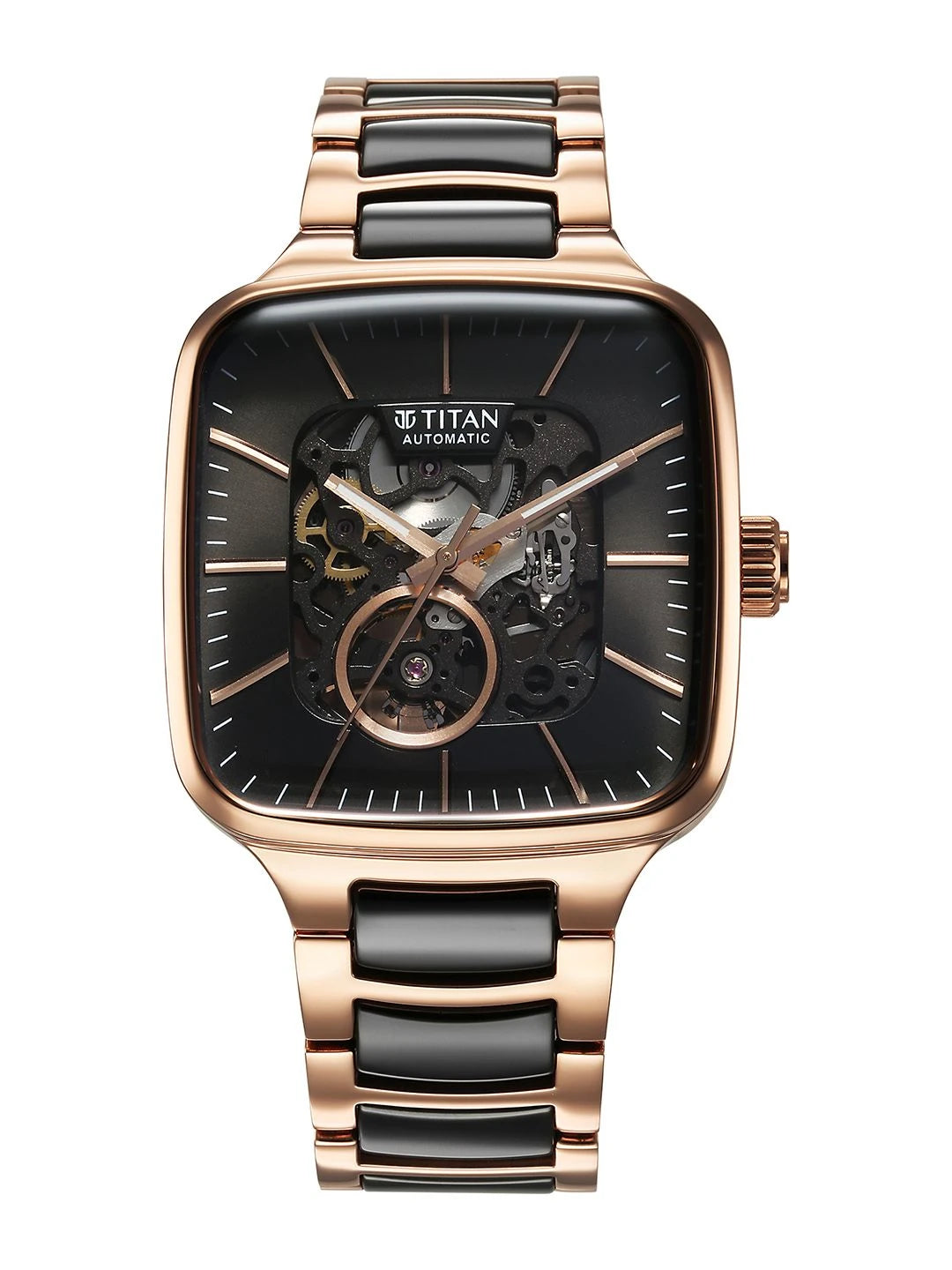 Titan Ceramic Fusion Automatic With Black Dial Watch - NT90175KD03