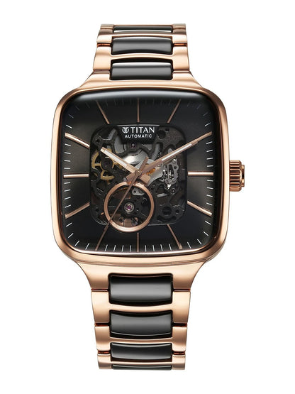 Titan Ceramic Fusion Automatic With Black Dial Watch - NT90175KD03
