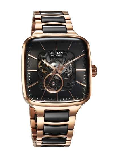 Titan Ceramic Fusion Automatic With Black Dial Watch - NT90175KD03