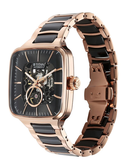 Titan Ceramic Fusion Automatic With Black Dial Watch - NT90175KD03