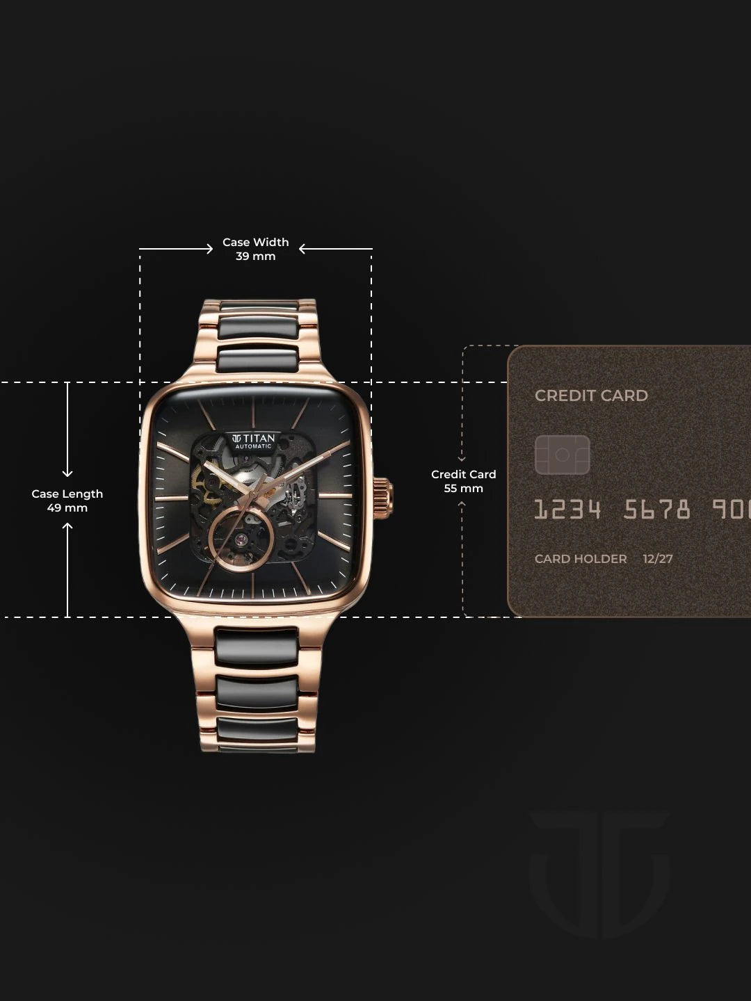 Titan Ceramic Fusion Automatic With Black Dial Watch - NT90175KD03