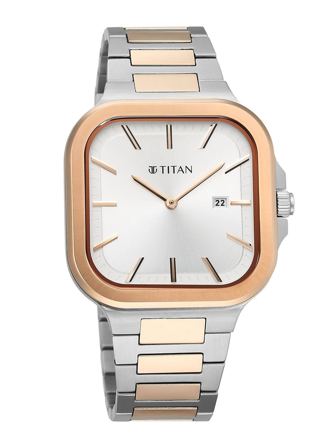 Titan Classique Slim Square Quartz Analog With Silver Dial Watch - NT90176KM01
