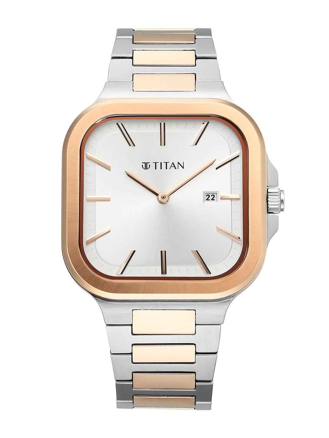 Titan Classique Slim Square Quartz Analog With Silver Dial Watch - NT90176KM01