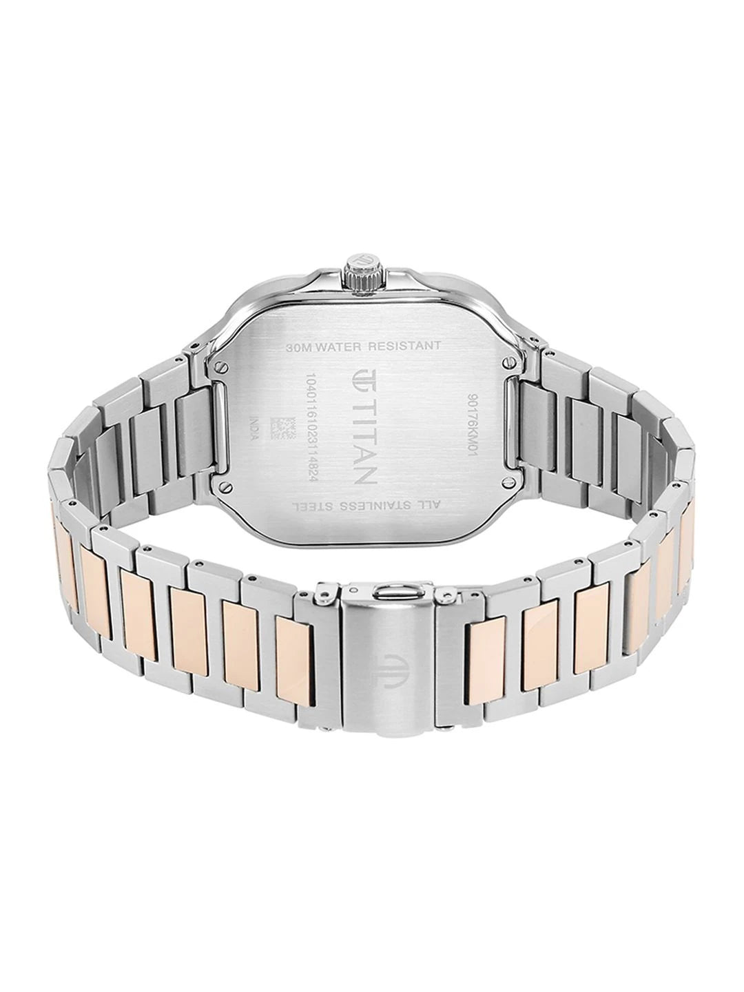 Titan Classique Slim Square Quartz Analog With Silver Dial Watch - NT90176KM01