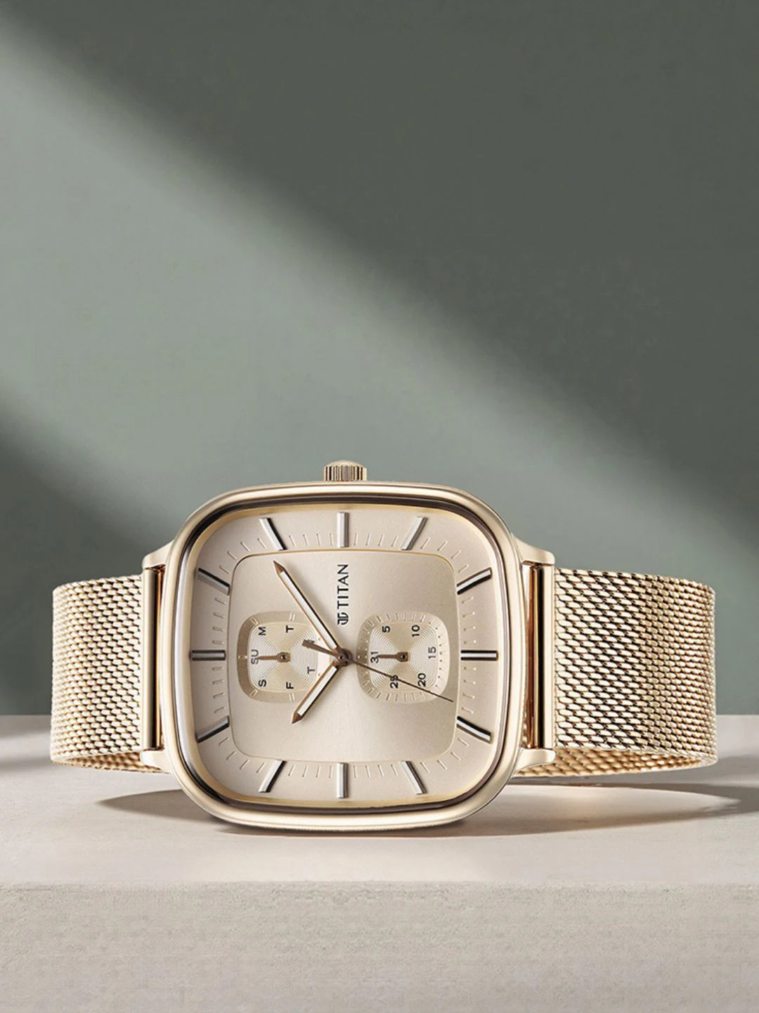 Titan Avant Garde Multifunction Analog With Champagne Dial Watch - NT90178WM01