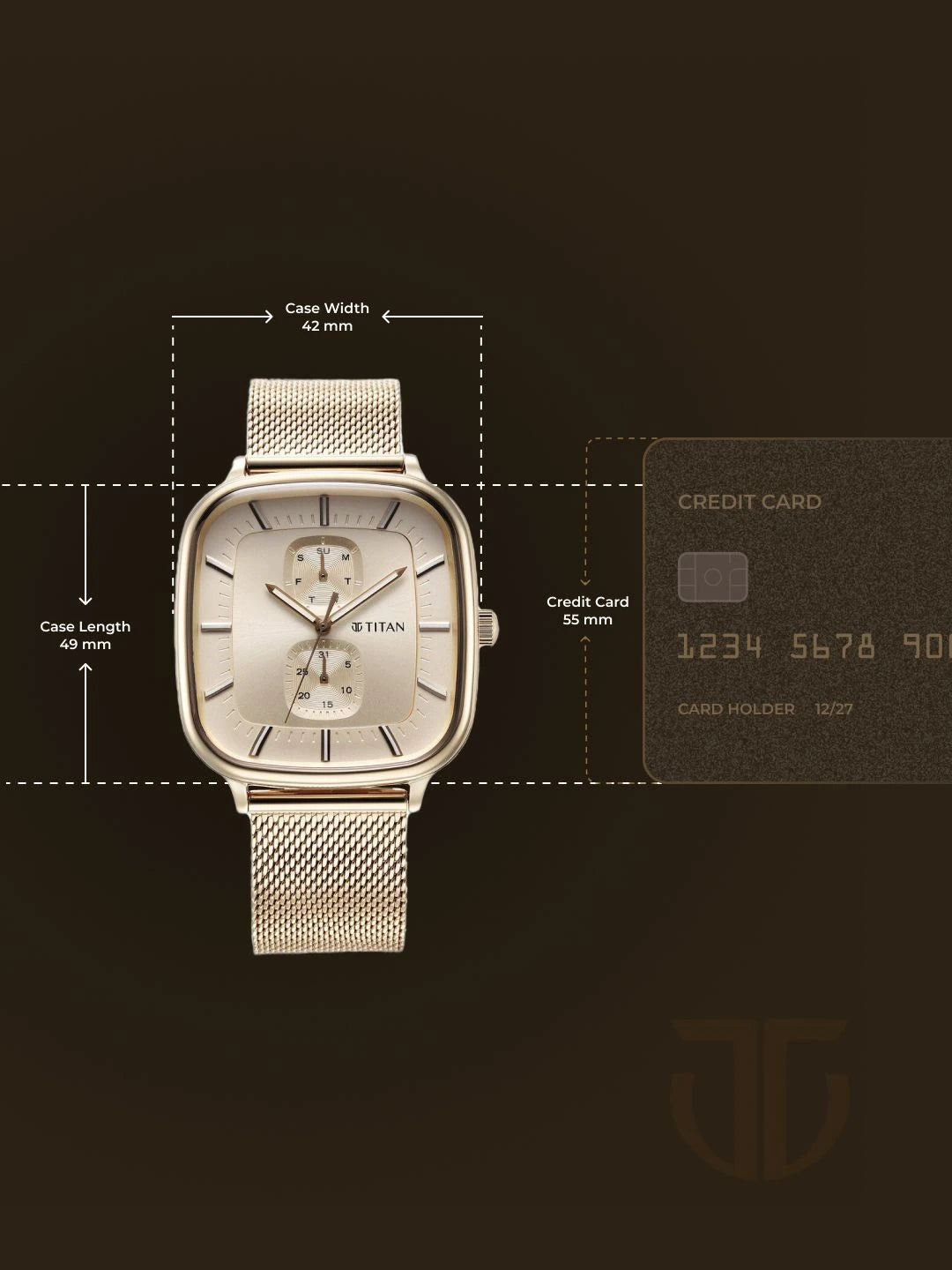 Titan Avant Garde Multifunction Analog With Champagne Dial Watch - NT90178WM01