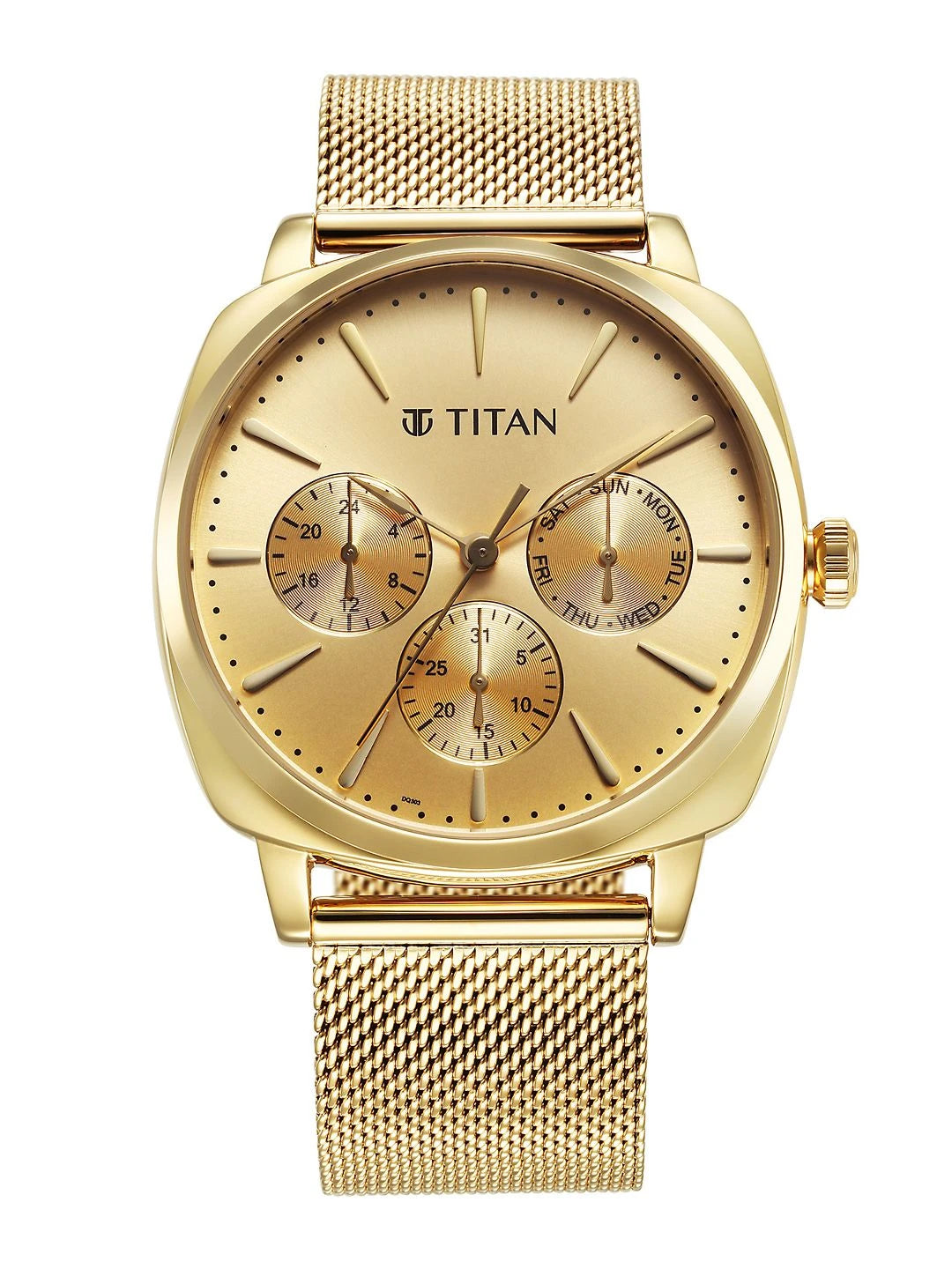 Titan Classique Suave Multifunction Analog With Champagne Dial Watch - NT90189YM02