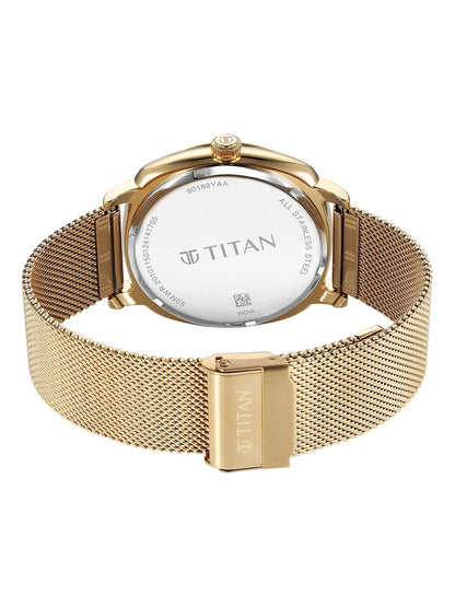 Titan Classique Suave Multifunction Analog With Champagne Dial Watch - NT90189YM02