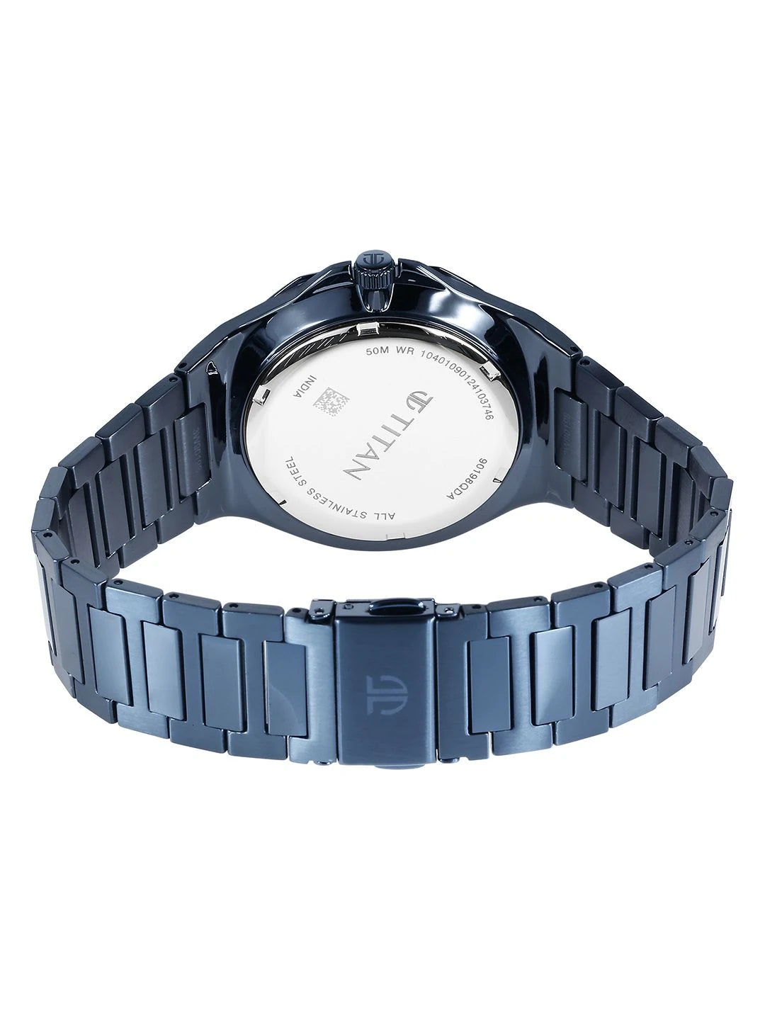 Titan Classic Slim Multifunction Analog With Blue Dial Watch - NT90198QM01
