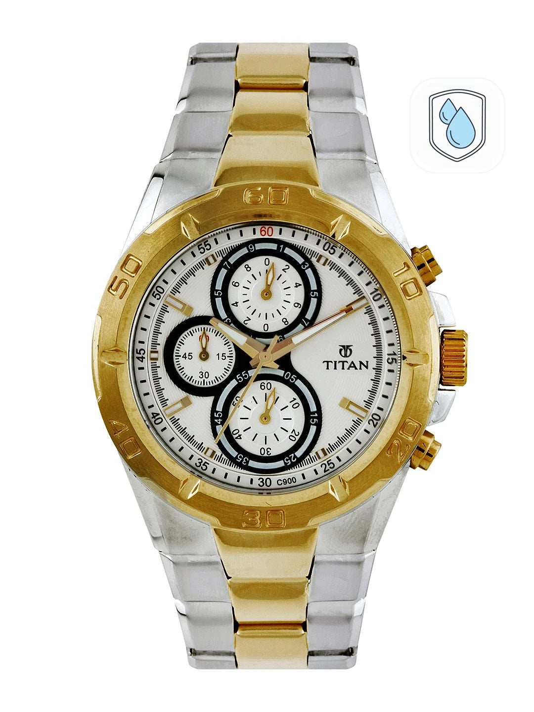 Titan Regalia Chronograph Analog With White Dial Watch - NT9308BM01