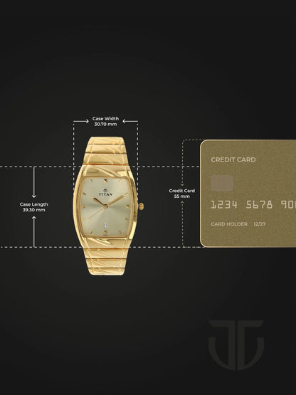 Titan Karishma Quartz Analog With Champagne Dial Watch - NT9315YM02