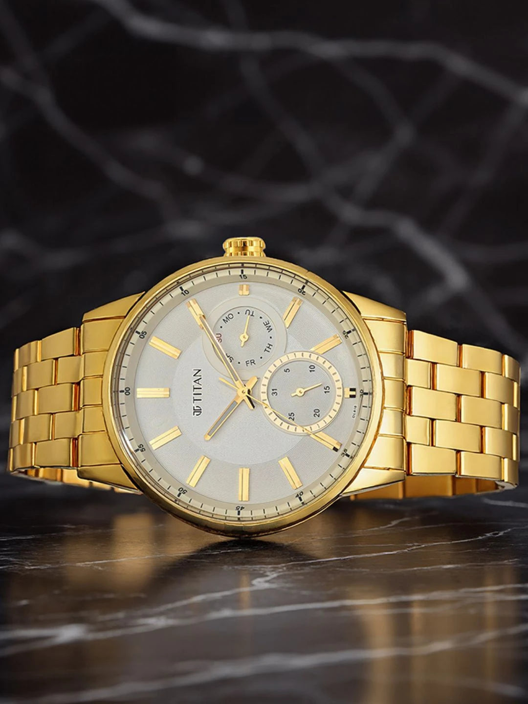 Titan Regalia Opulent Multifunction Analog With Beige Dial Watch - NT9441YM02