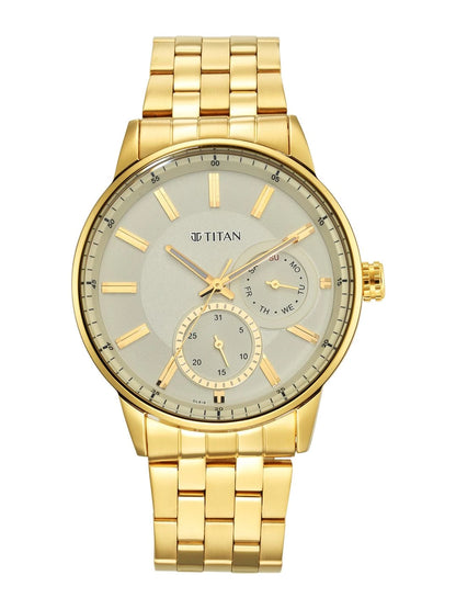 Titan Regalia Opulent Multifunction Analog With Beige Dial Watch - NT9441YM02