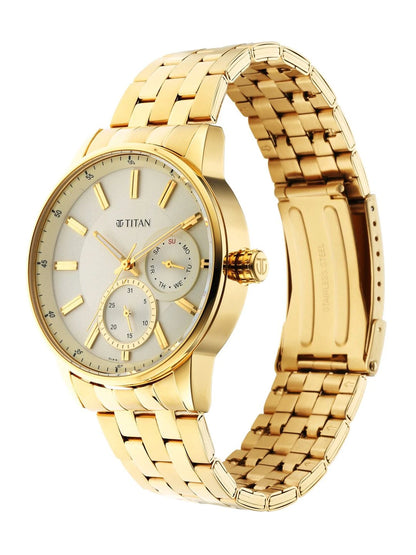 Titan Regalia Opulent Multifunction Analog With Beige Dial Watch - NT9441YM02