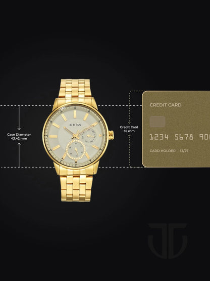 Titan Regalia Opulent Multifunction Analog With Beige Dial Watch - NT9441YM02