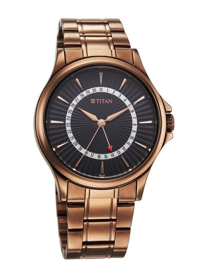 Titan Karishma Round Black Dial Analog Watch - NU10038QM01