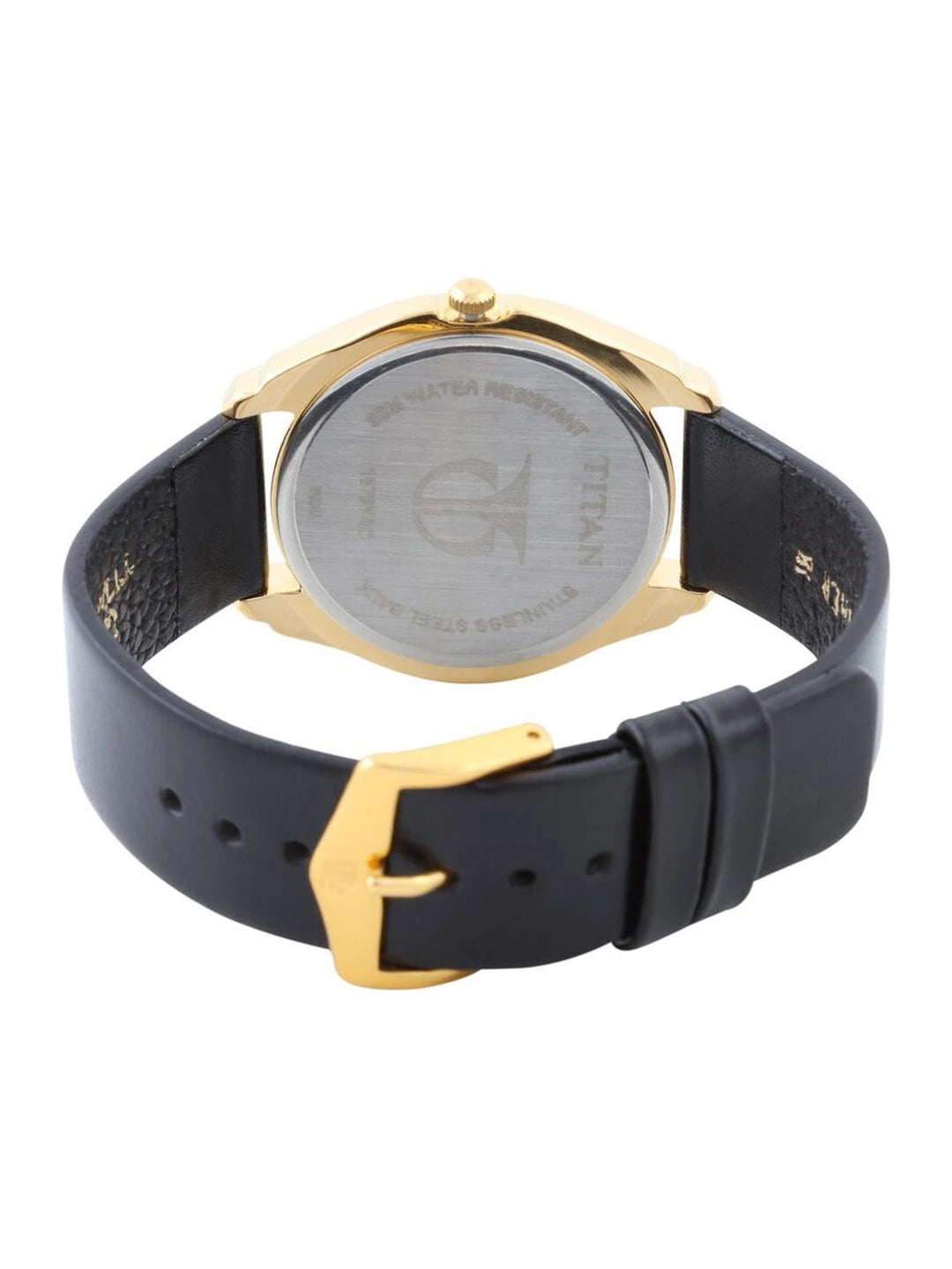 Titan Round Silver Dial Analog Watch With Day-Date Display & Leather Strap - NU1578YL04-MS