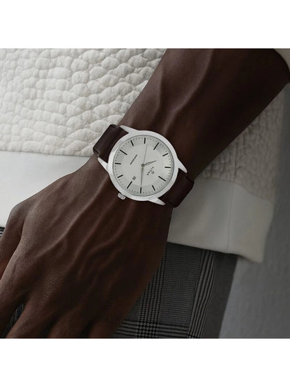Titan Round Silver Dial Analog Watch - NU1584SL03