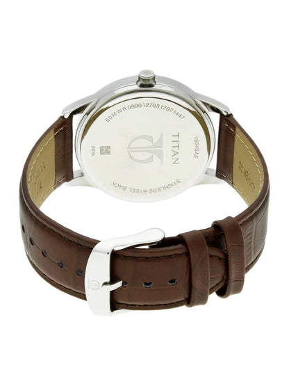 Titan Round Brown Dial Analog Watch - NU1584SL04