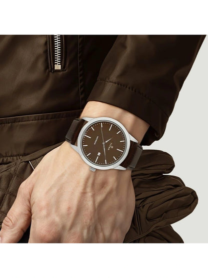 Titan Round Brown Dial Analog Watch - NU1584SL04