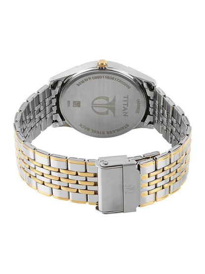 Titan Round White Dial Analog Watch - NU1636BM01