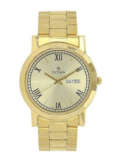 Titan Round Champagne Dial Analog Watch - NU1644YM03