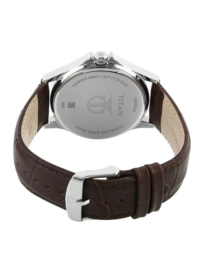 Titan Round Silver Dial Analog Watch - NU1698SL01