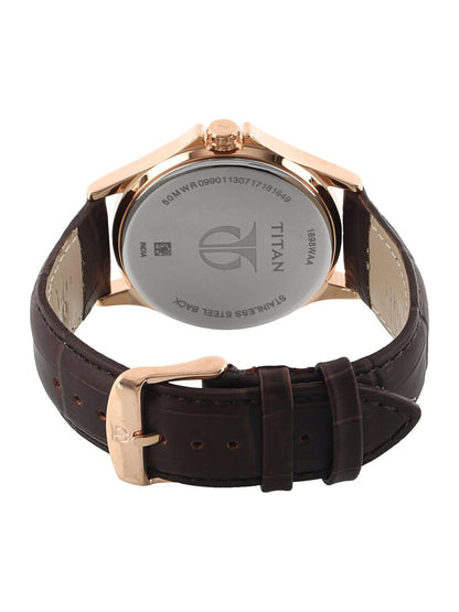 Titan Round White Dial Analog Watch - NU1698WL01