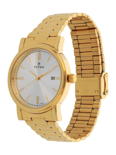 Titan Round Silver Dial Analog Watch - NU1712YM02