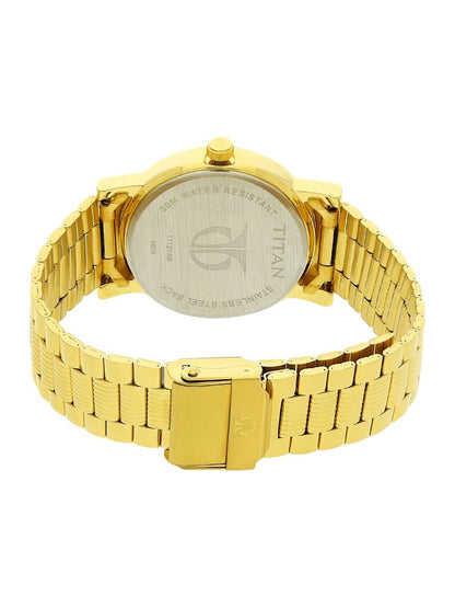 Titan Round Champagne Dial Analog Watch - NU1712YM03