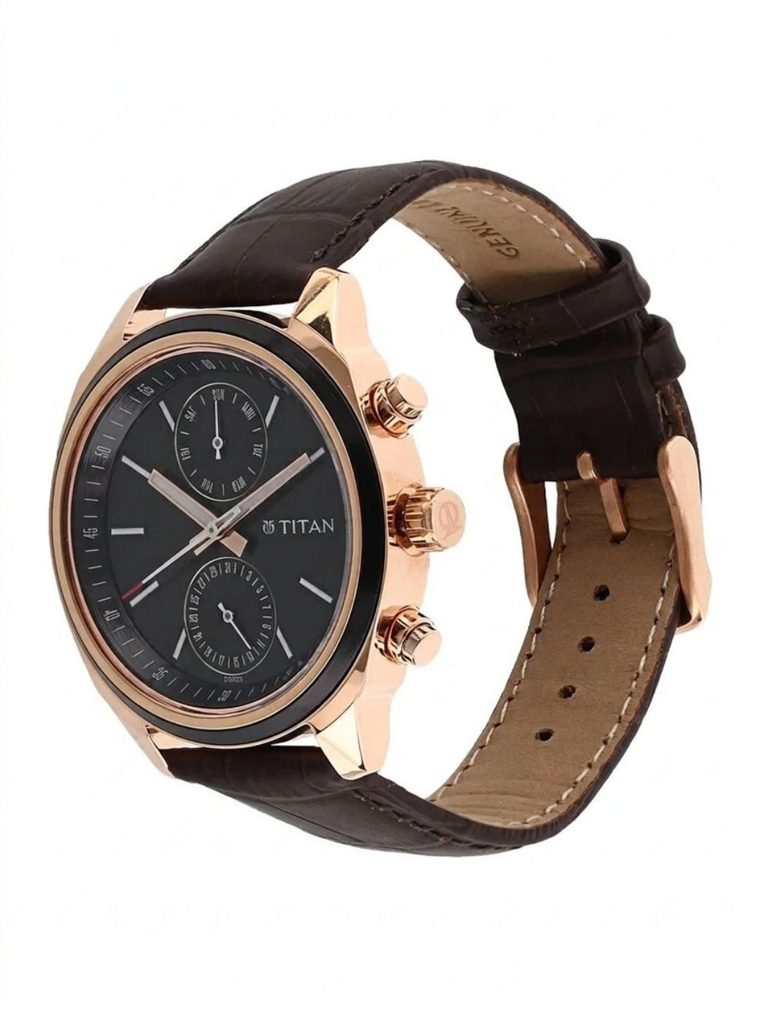 Titan Round Black Dial Analog Watch - NU1733KL03