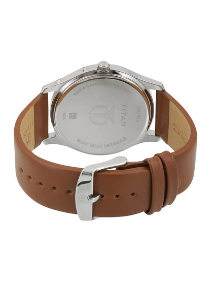 Titan Round White Dial Analog Watch - NU1767SL01