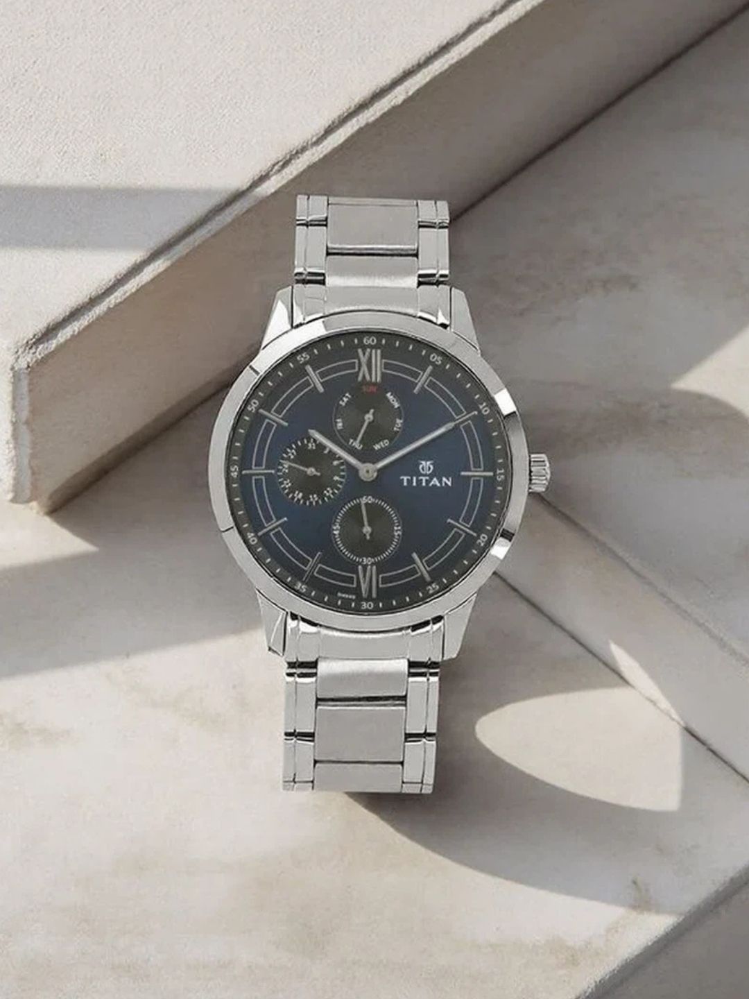 Titan Workwear Round Blue Dial Analog Watch - NU1769SM01