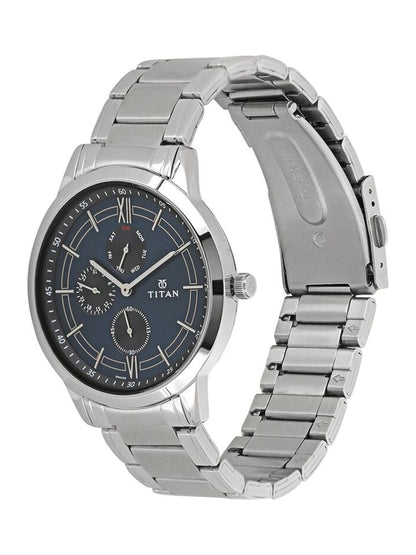 Titan Workwear Round Blue Dial Analog Watch - NU1769SM01