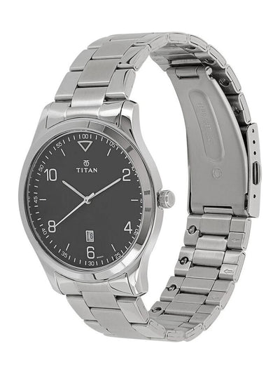 Titan Workwear Round Black Dial Analog Watch - NU1770SM02