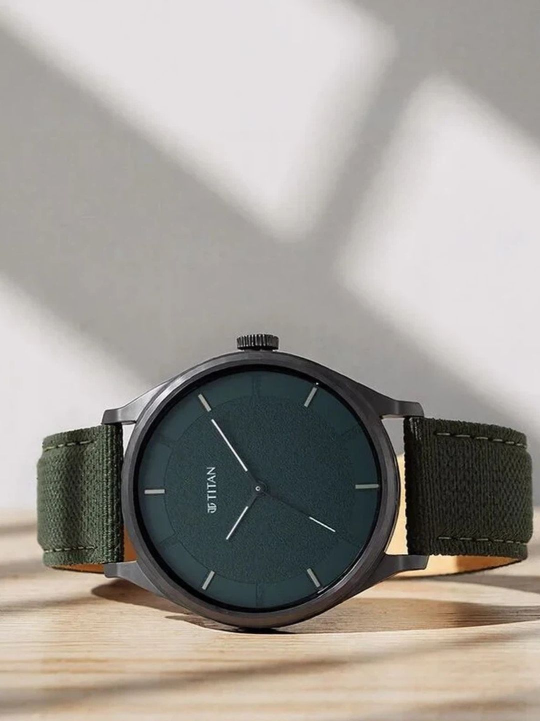 Titan Workwear Round Green Dial Analog Watch - NU1802NL02