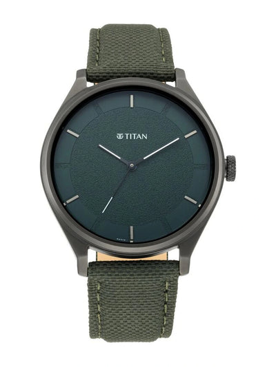 Titan Workwear Round Green Dial Analog Watch - NU1802NL02
