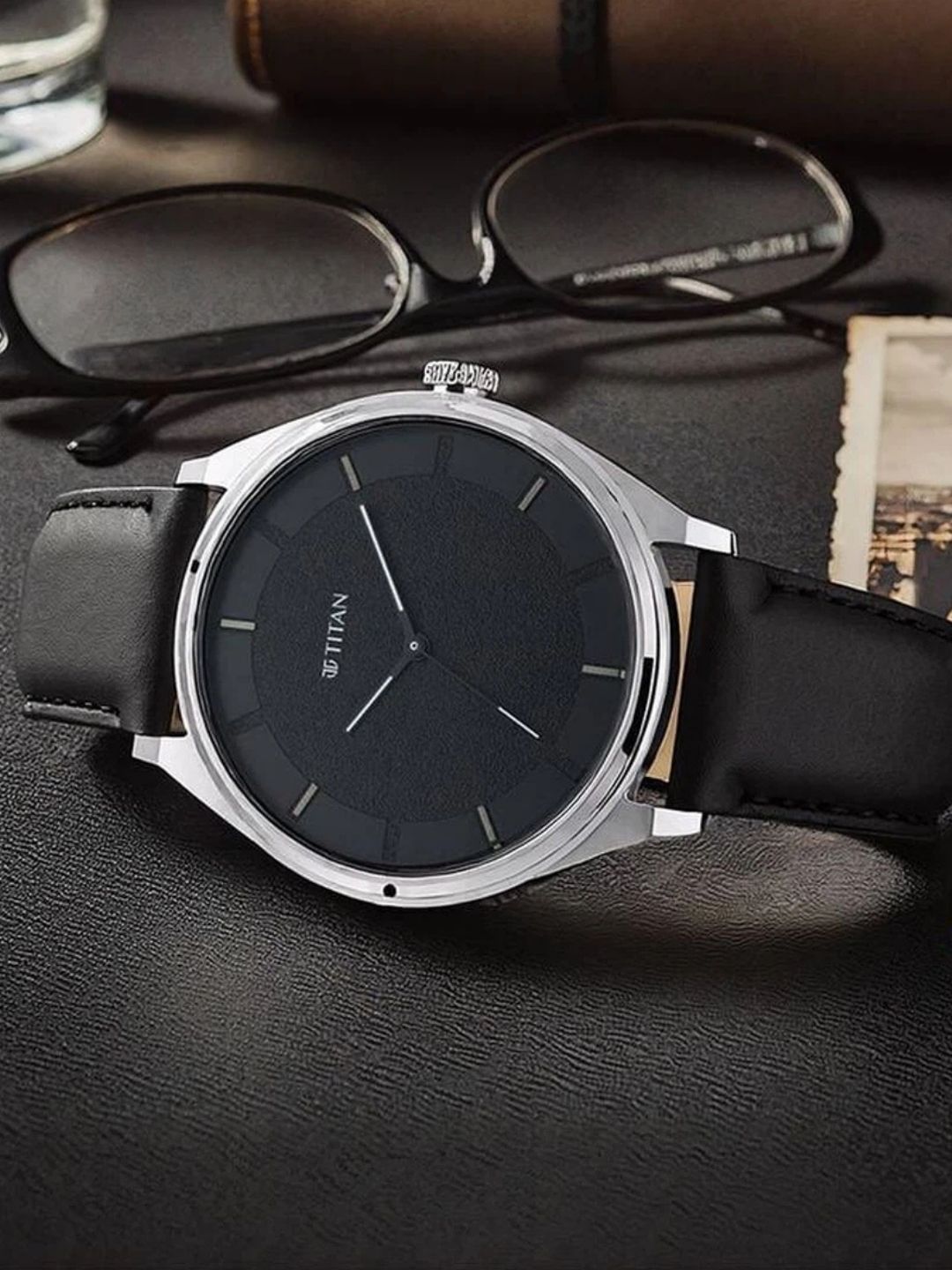 Titan Workwear Round Black Dial Analog Watch - NU1802SL11
